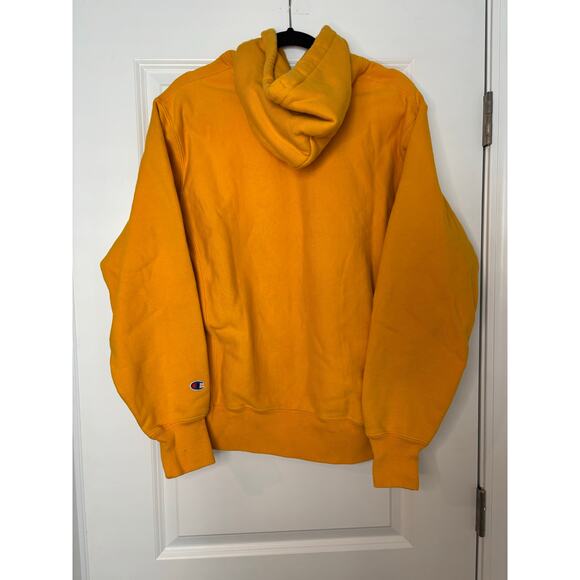 Champion Reverse Weave Pullover Hoodie Gold Yellow Sweatshirt Men’s Medium - Picture 3 of 6